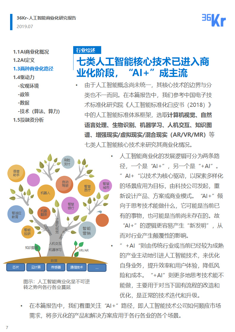 36氪研究院：人工智能商业化研究报告（2019）_第7页