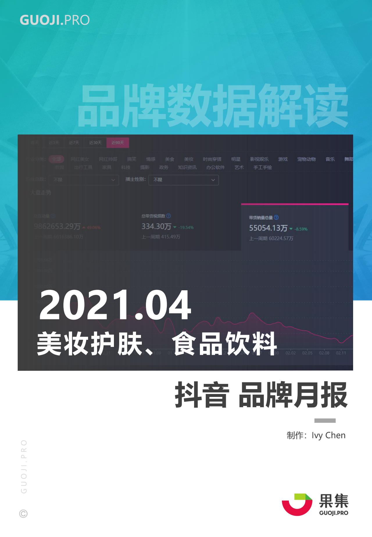 果集数据：2021年4月美妆护肤、食品饮料<em>抖音</em>品牌月报 海报