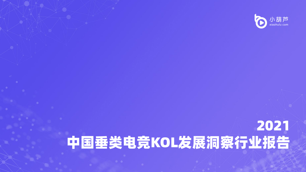 小葫芦大数据：2021中国垂类电竞KOL发展洞察行业报告