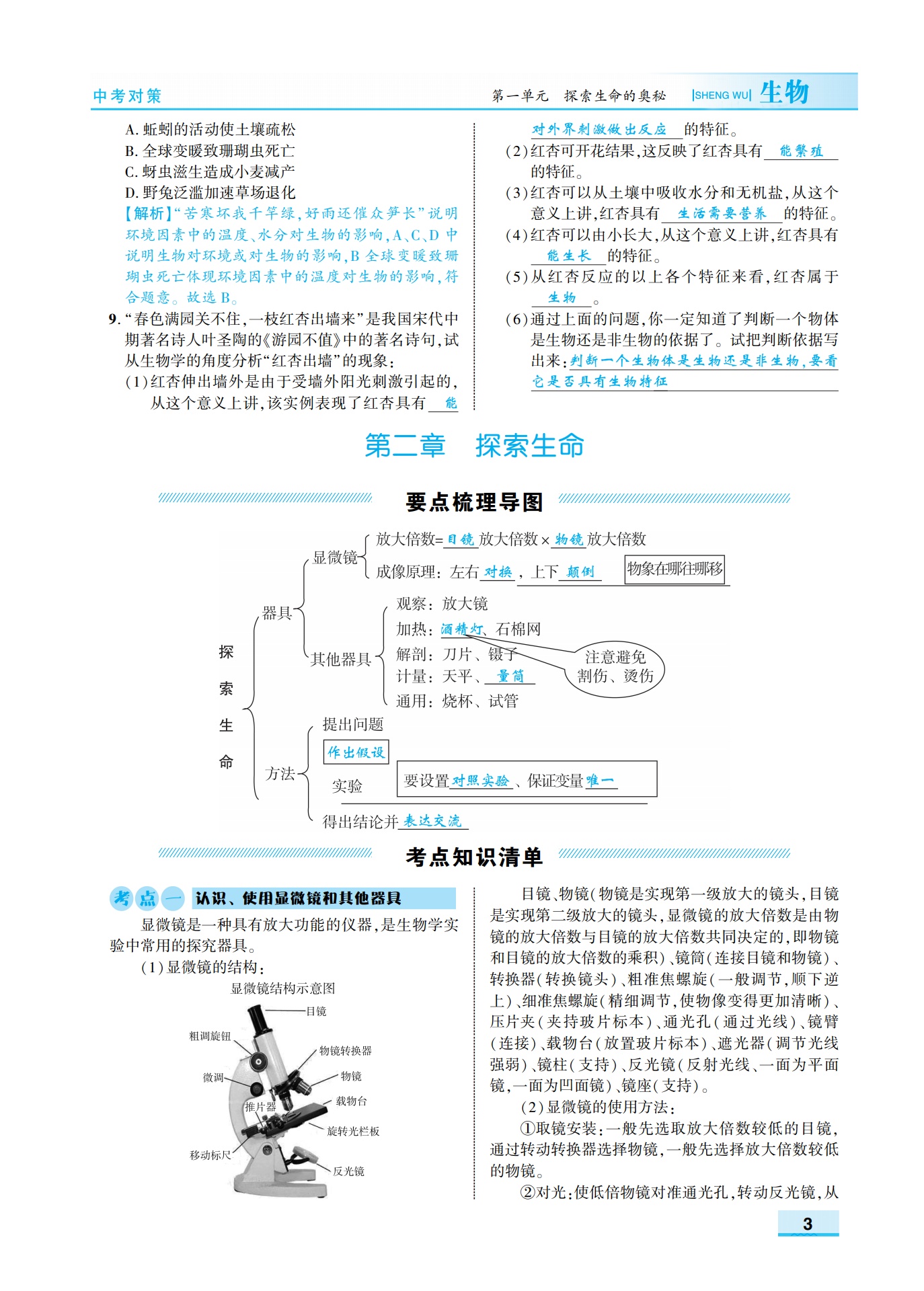 大爱图书：苏教《中考对策》 生物教师用书（缺高考卷和答案）_第10页