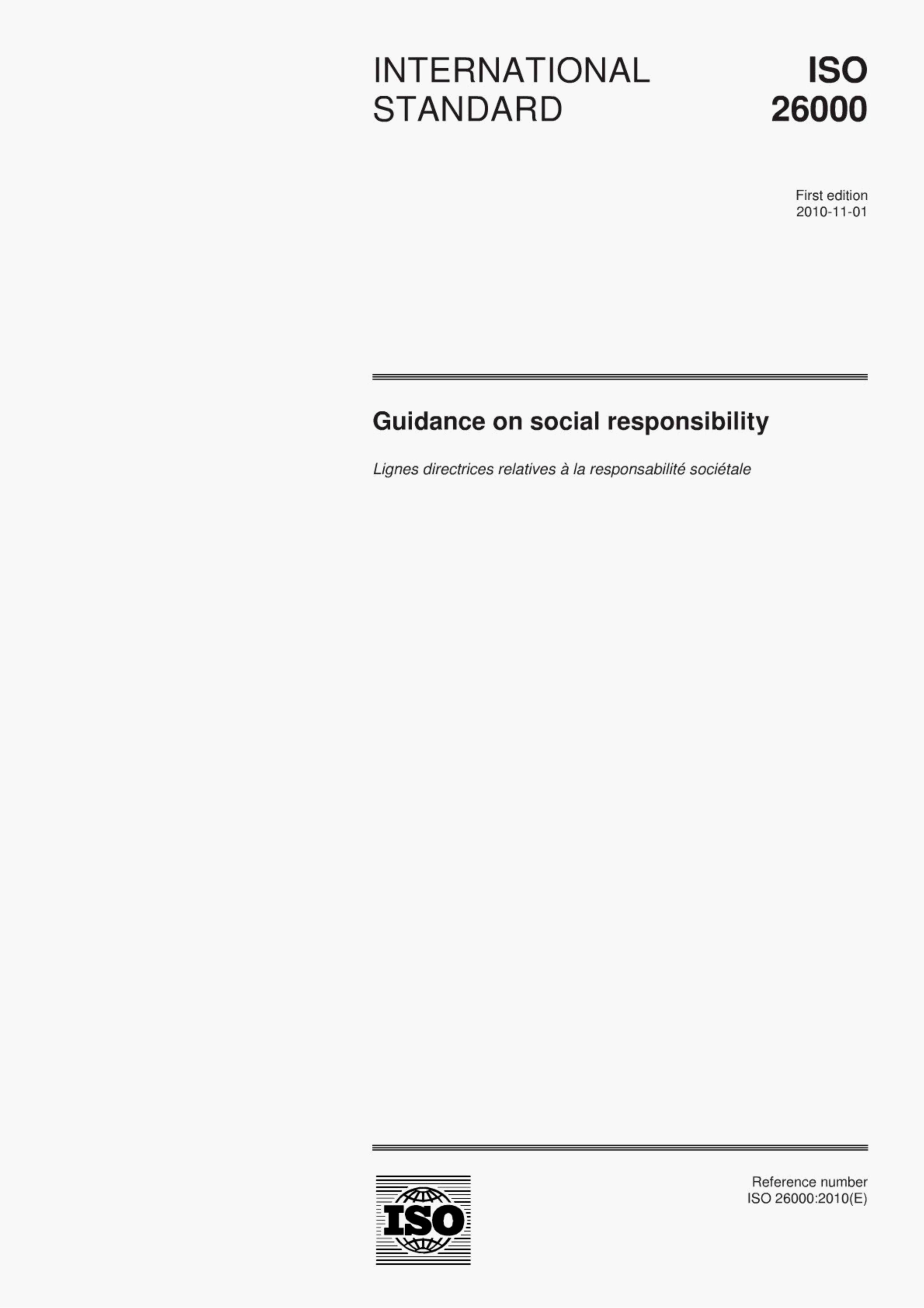 ISO 26000:2010(E)Guidance on social responsibility
