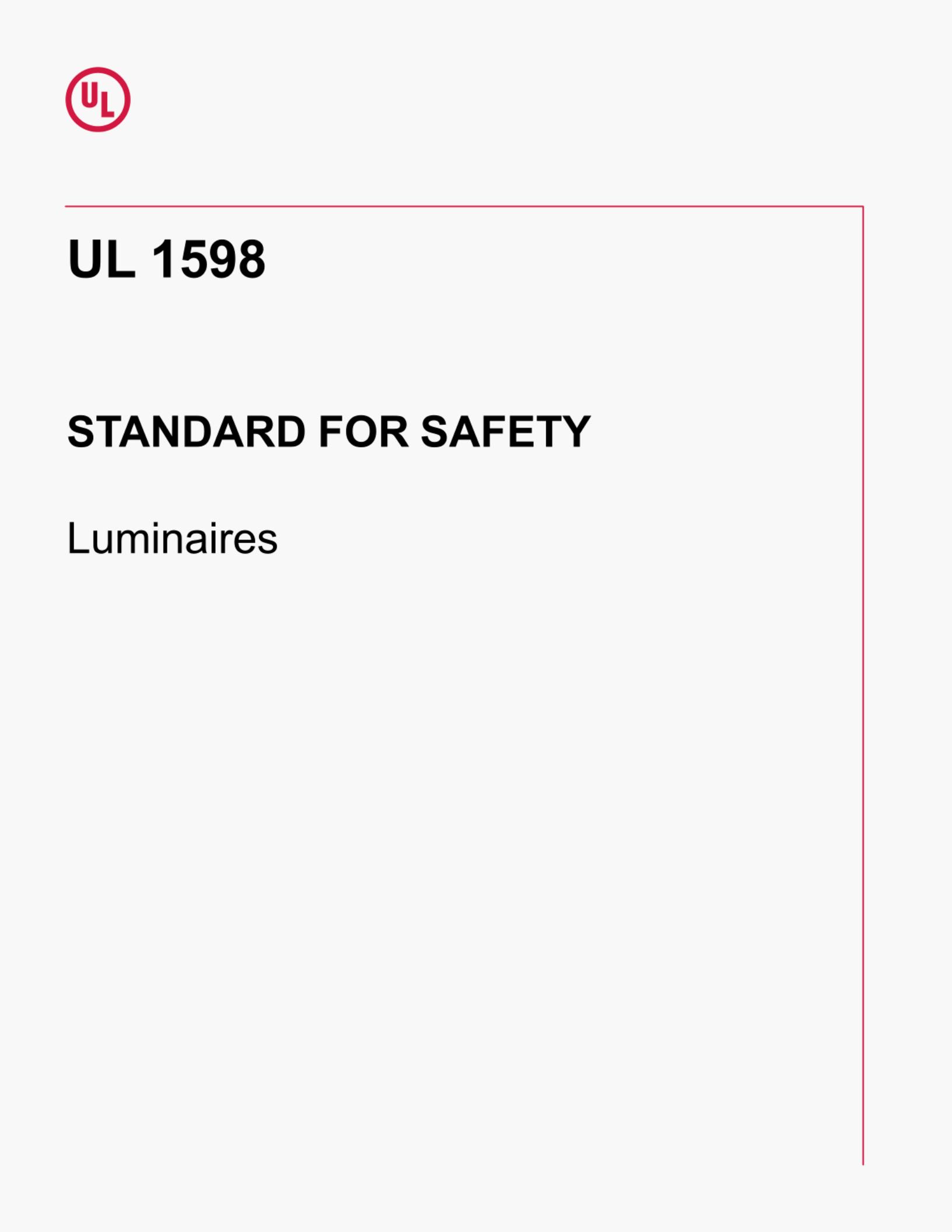 UL 1598 STANDARD FOR SAFETY Luminaires