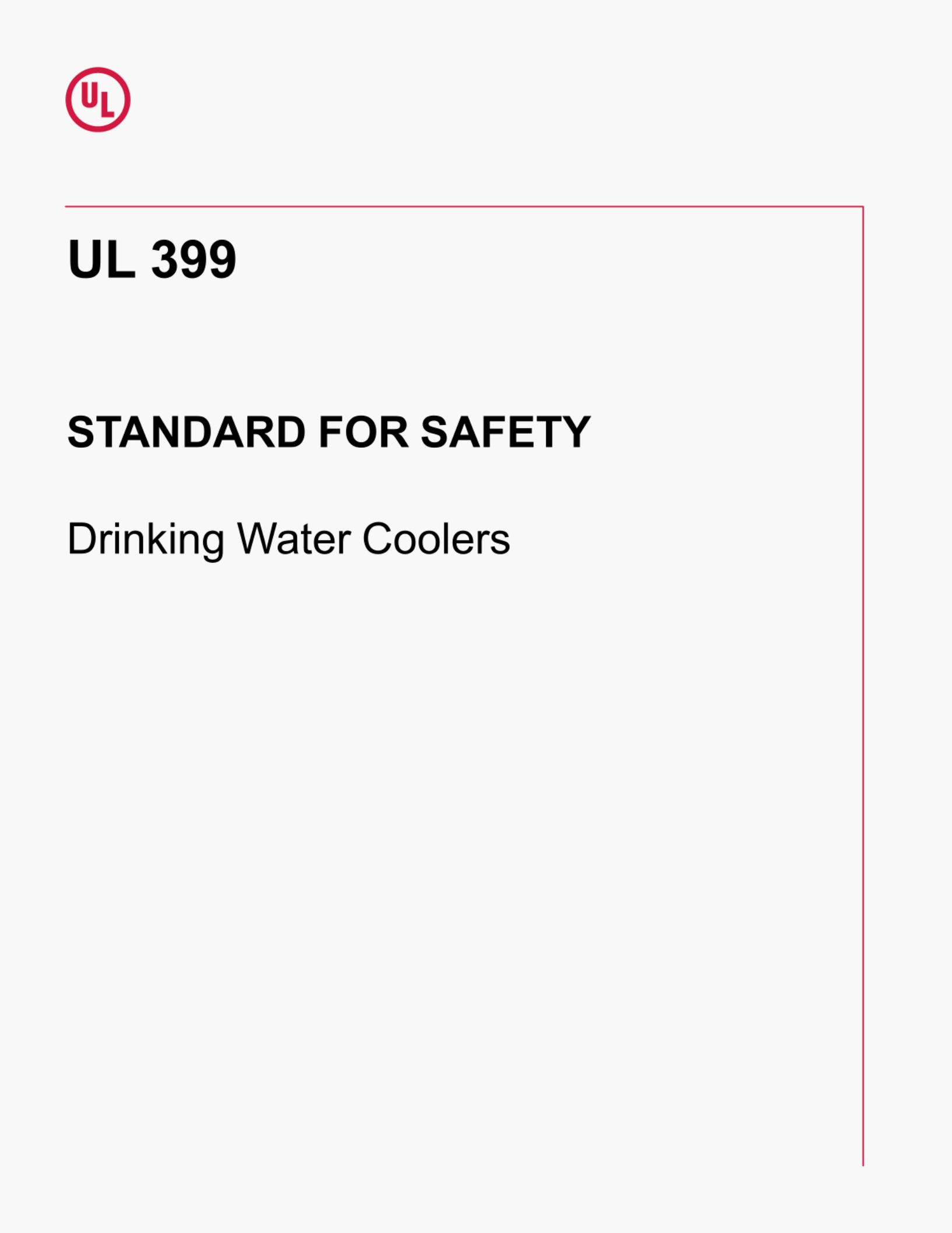 UL 399 STANDARD FOR SAFETY Drinking Water Coolers