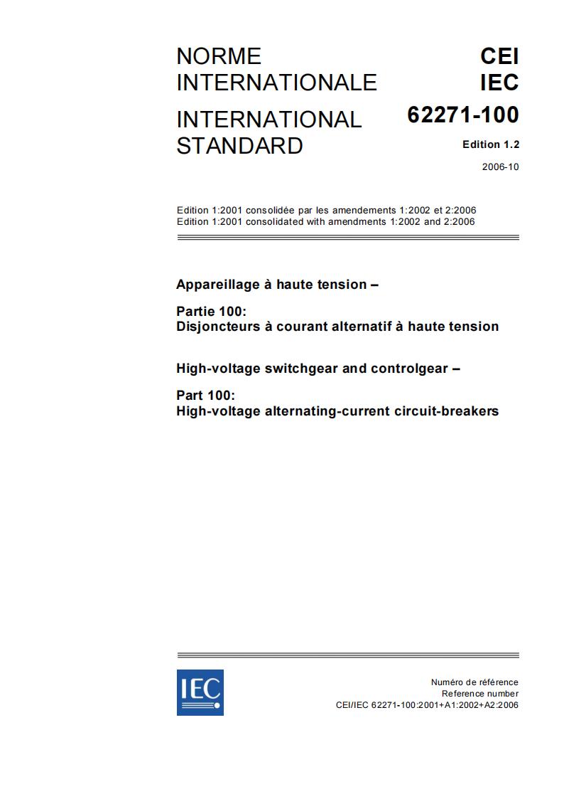 IEC 62271-100 High-voltage switchgear and controlgear