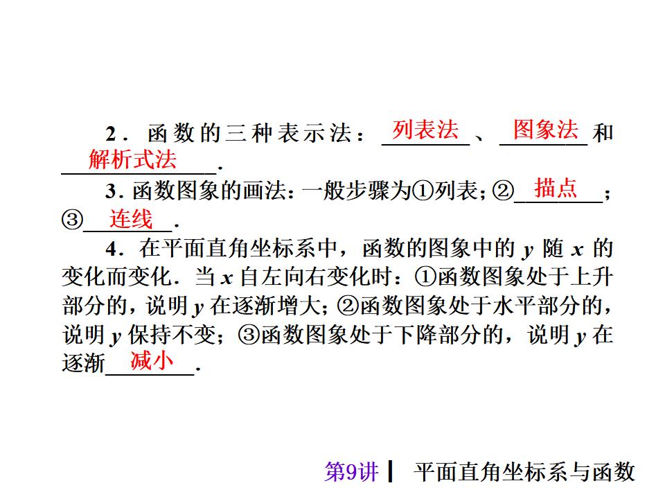 中考复习课件【第9讲】平面直角坐标系与函数（27页）ppt课件_第9页