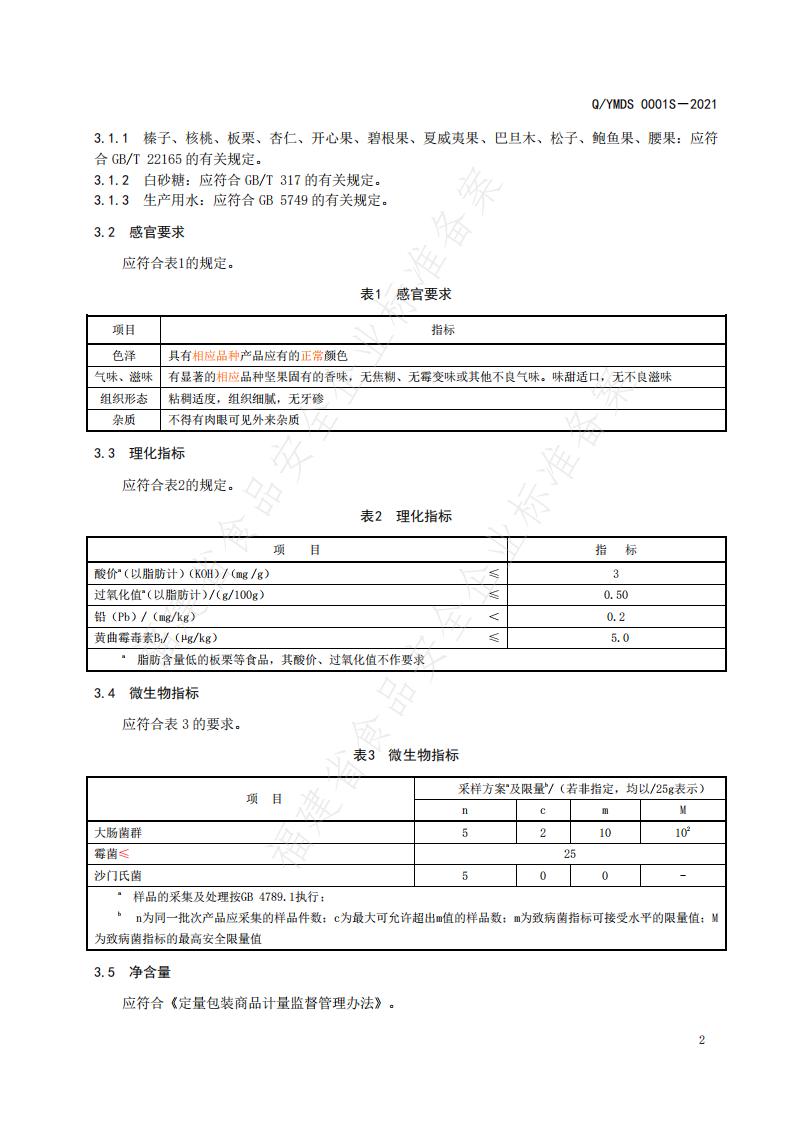 Q/YMDS 0001S-2021 标准预览