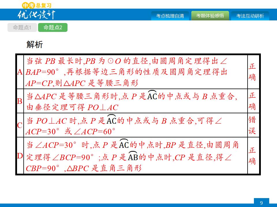 人教版中考数学复习《第23讲：与圆有关的位置关系》PPT课件_第9页