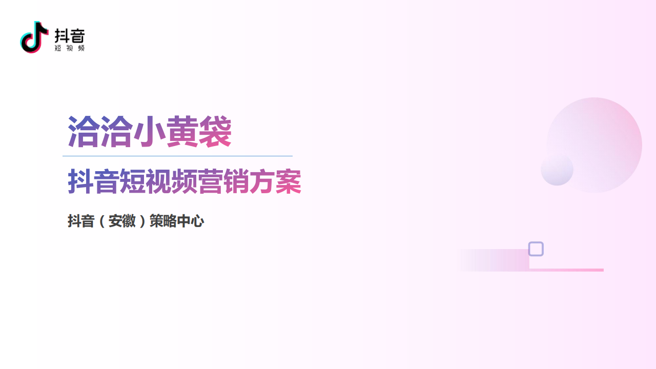 洽洽小黄袋&抖音短视频营销方案