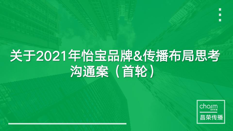 关于2021年怡宝品牌&传播布局思考沟通案