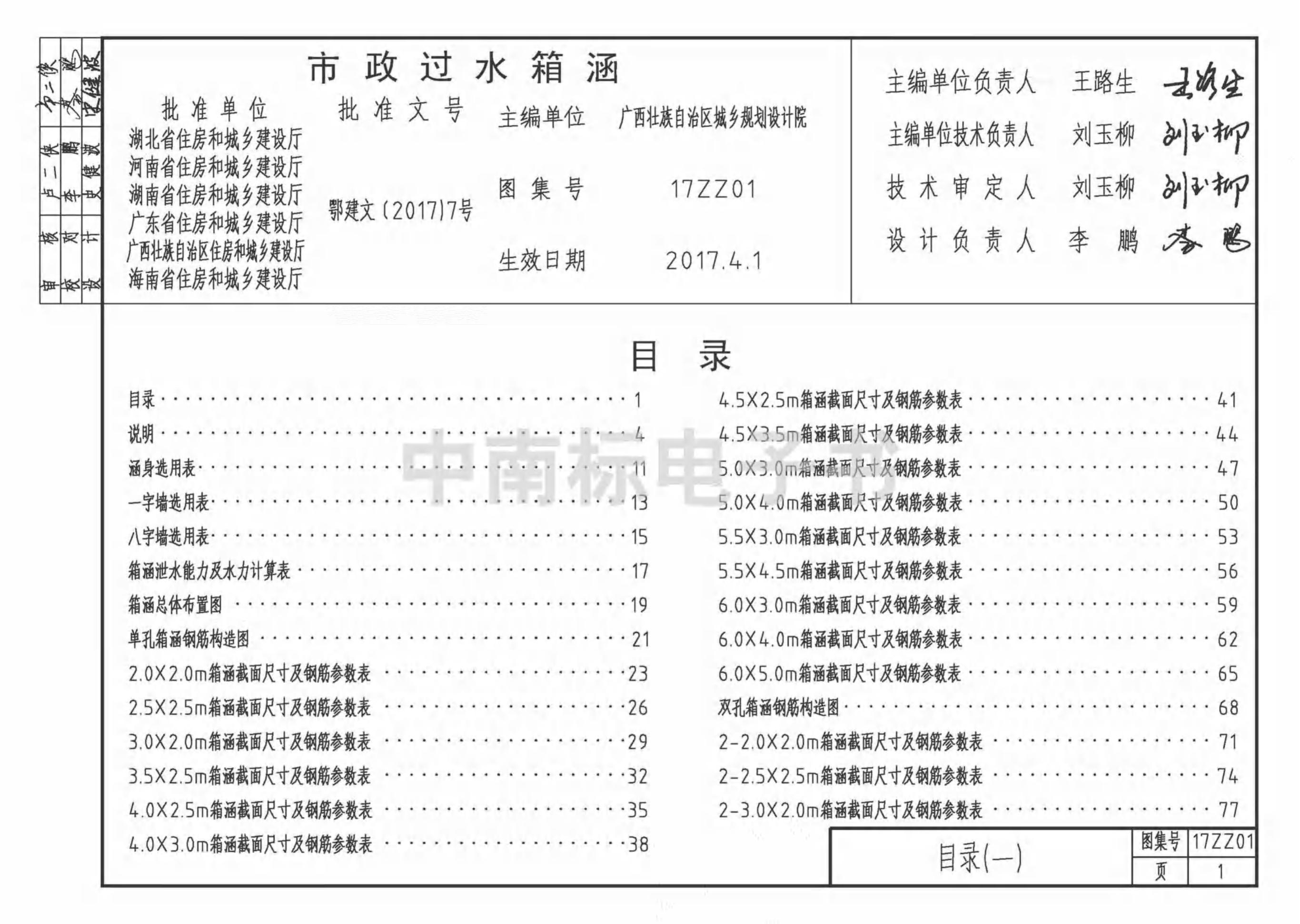 17ZZ01 市政过水箱涵图集