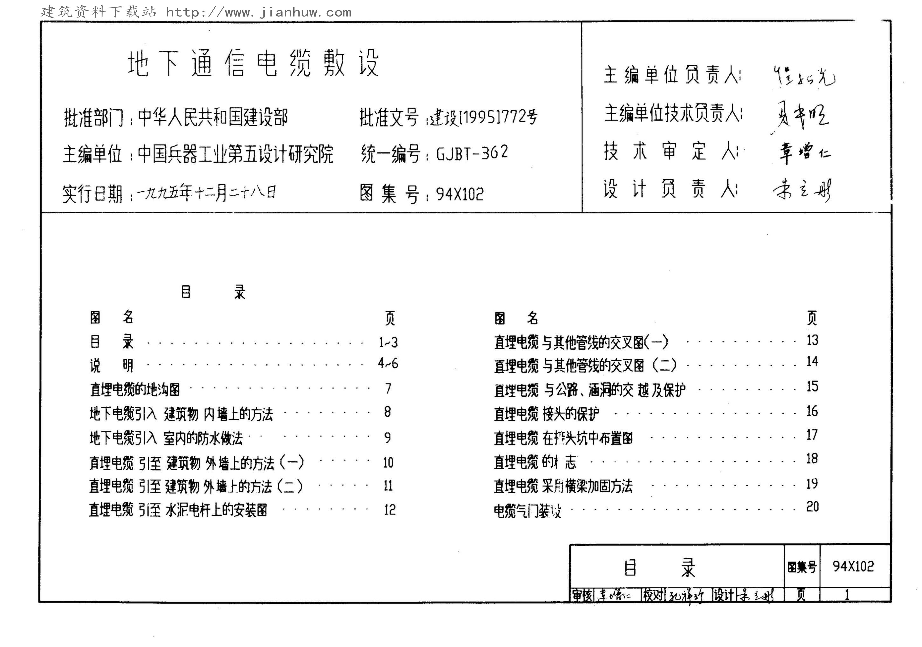 94X102 地下通讯电缆敷设图集（有水印）