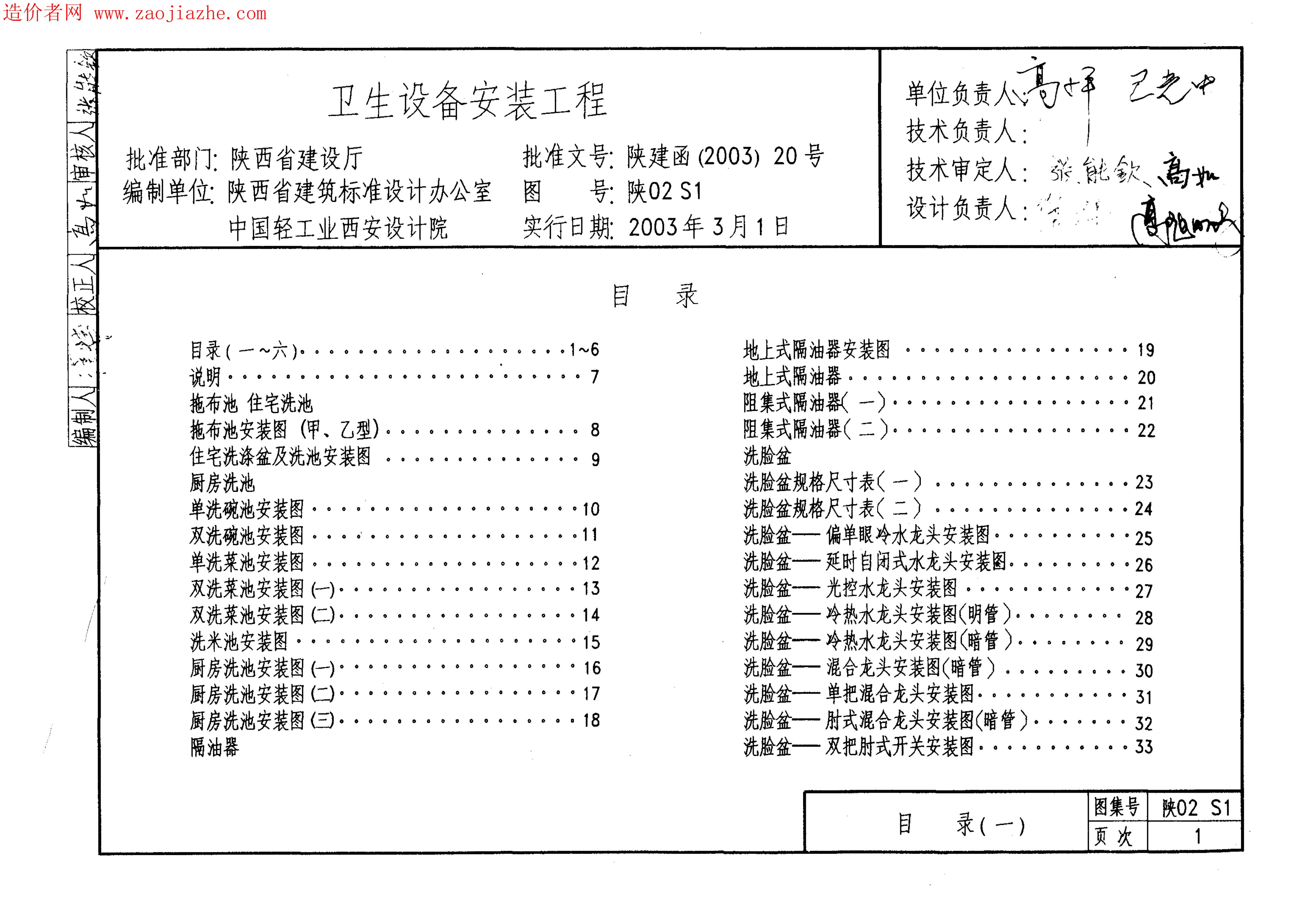 陕02S1 卫生设备安装工程图集
