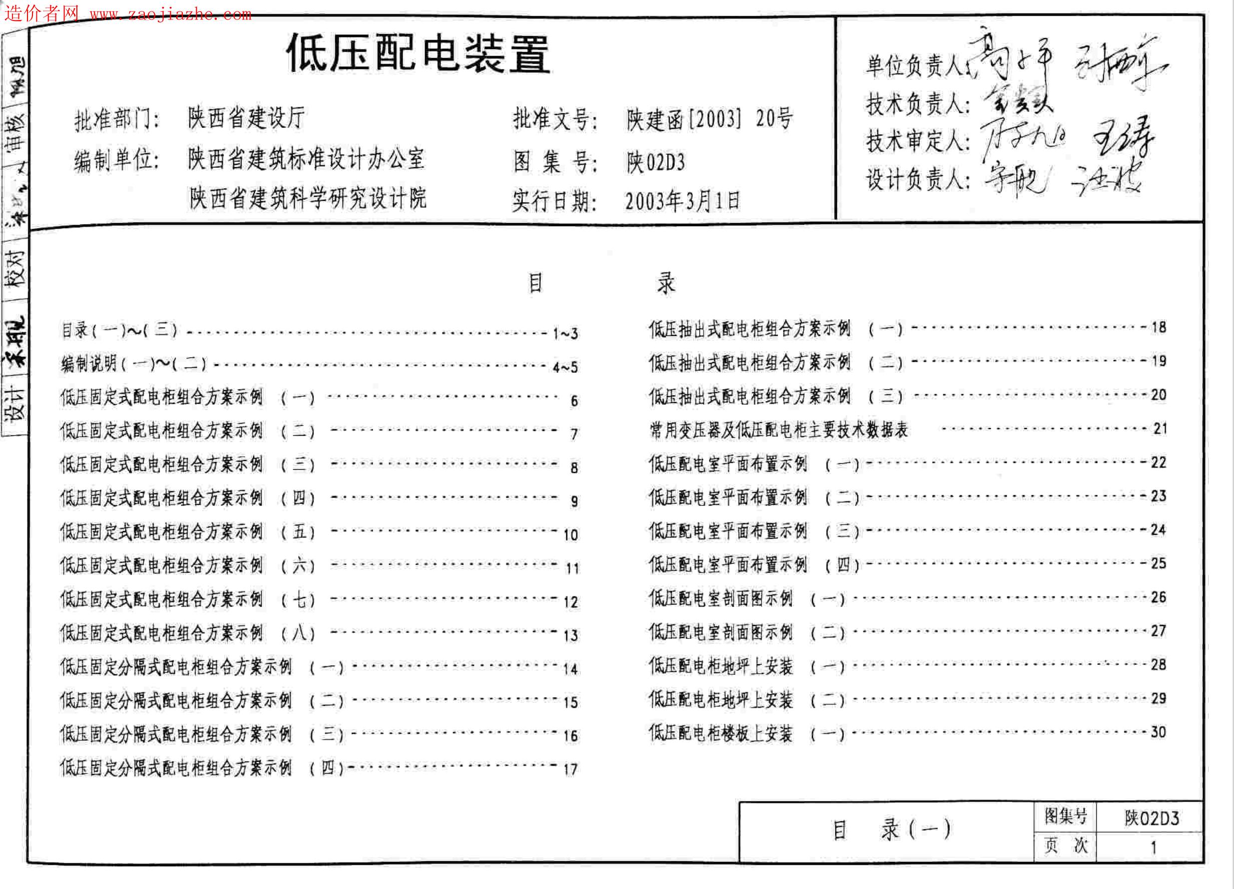 陕02D3 低压配电装置图集