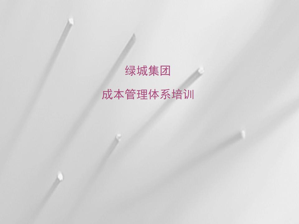绿城集团成本管理体系培训案例