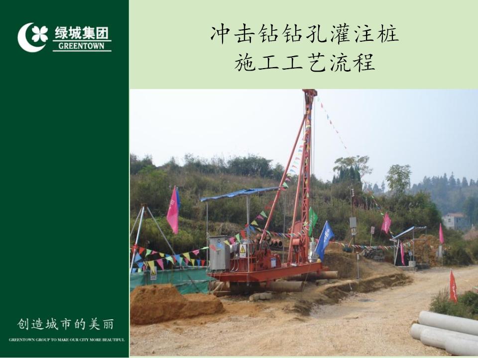 绿城集团：冲击钻钻孔灌注桩施工工艺流程75p