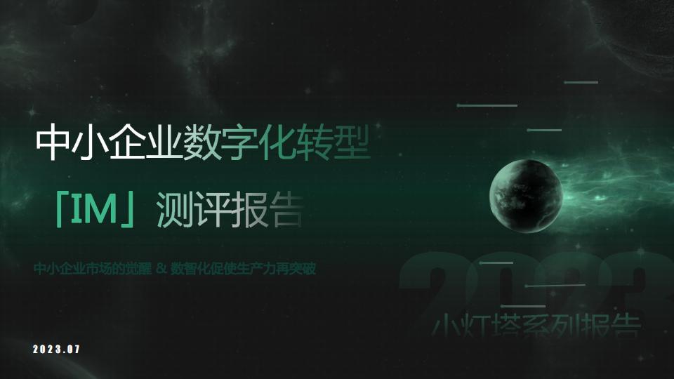 向量智库：小灯塔系列-中小企业<em>数字化转型</em>系列研究——IM评测报告 海报