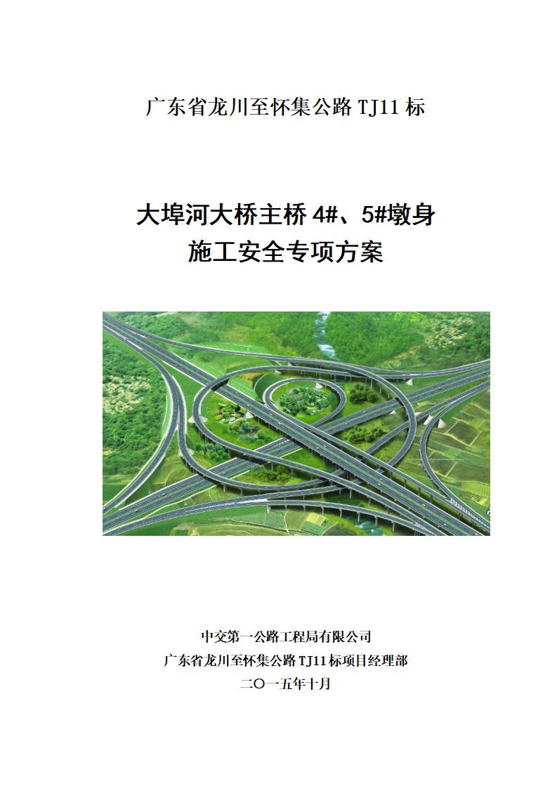 大埠河大桥主墩墩身施工安全专项方案