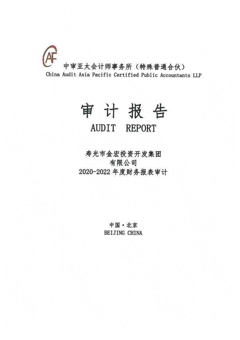 寿光市金宏投资开发集团有限公司2022年审计报告