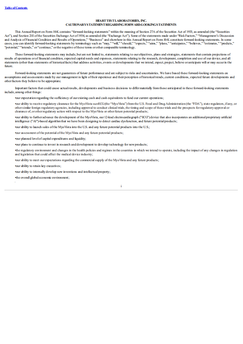 Heart Test Laboratories,Inc.（HSCS）2023财年年度报告（英文版）