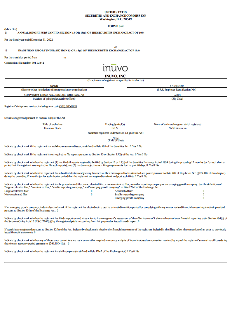 Inuvo,Inc.（INUV）2022财年年度报告（英文版）