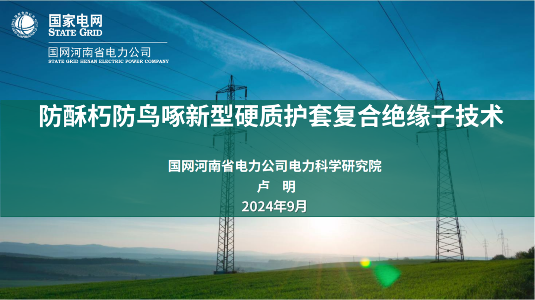 河南电网（卢明）：2024年防酥朽防鸟啄新型硬质护套复合绝缘子技术报告