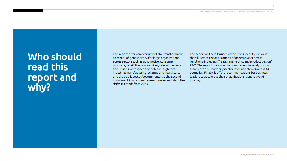 Capgemini：2024年利用生成式人工智能的价值-第二版：跨行业的顶级用例报告（英文版）_第6页