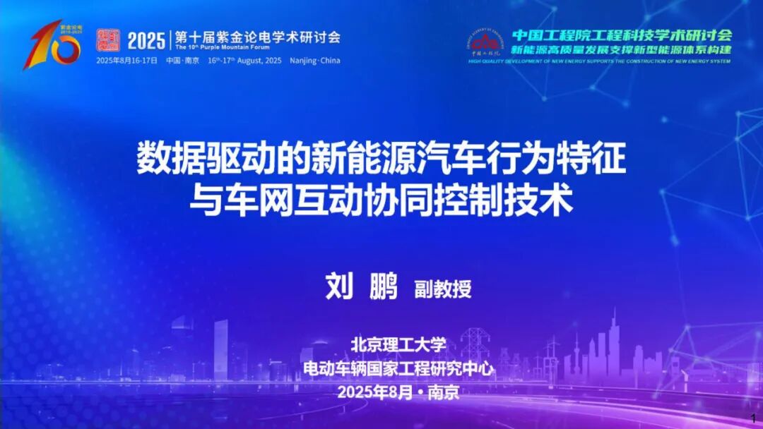 北京理工大学（刘鹏）：2025年数据驱动的新能源汽车行为特征与车网互动协同控制技术报告海报