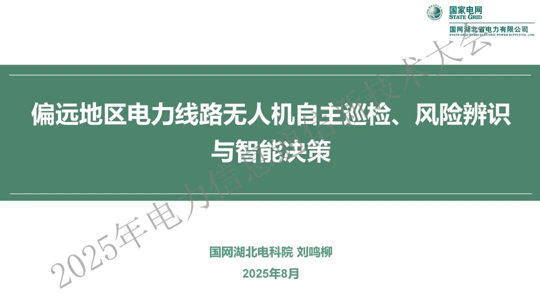 国家电网（刘鸣柳）：2025年偏远地区电力线路无人机自主巡检、风险辨识与智能决策报告海报