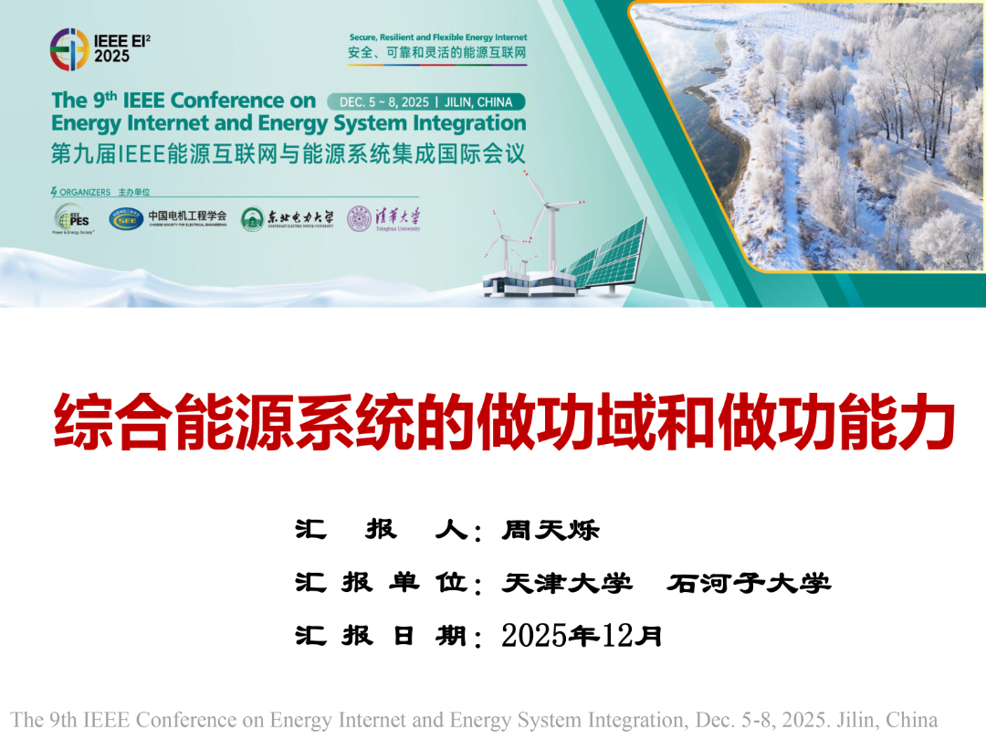 石河子大学（周天烁）：2025年综合能源系统的做功域和做功能力报告海报
