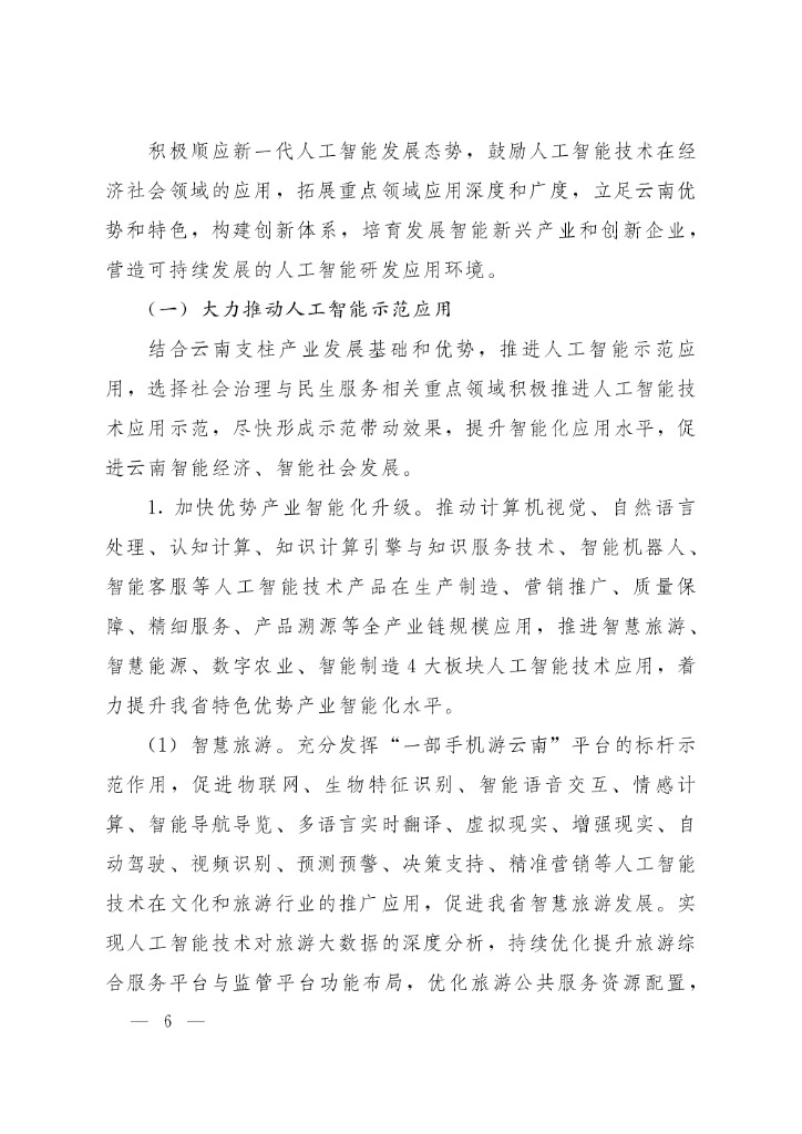 云南省新一代人工智能发展规划_第6页