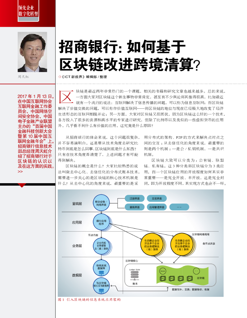 招商银行：基于区块链改进跨境清算