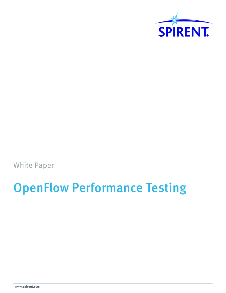 思博伦Spirent：OpenFlow性能测试白皮书（英文版）