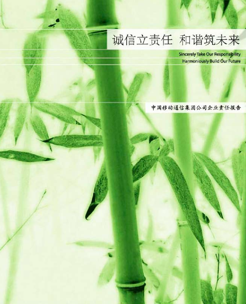 中国移动2006可持续发展报告——诚信立责任，和协筑未来