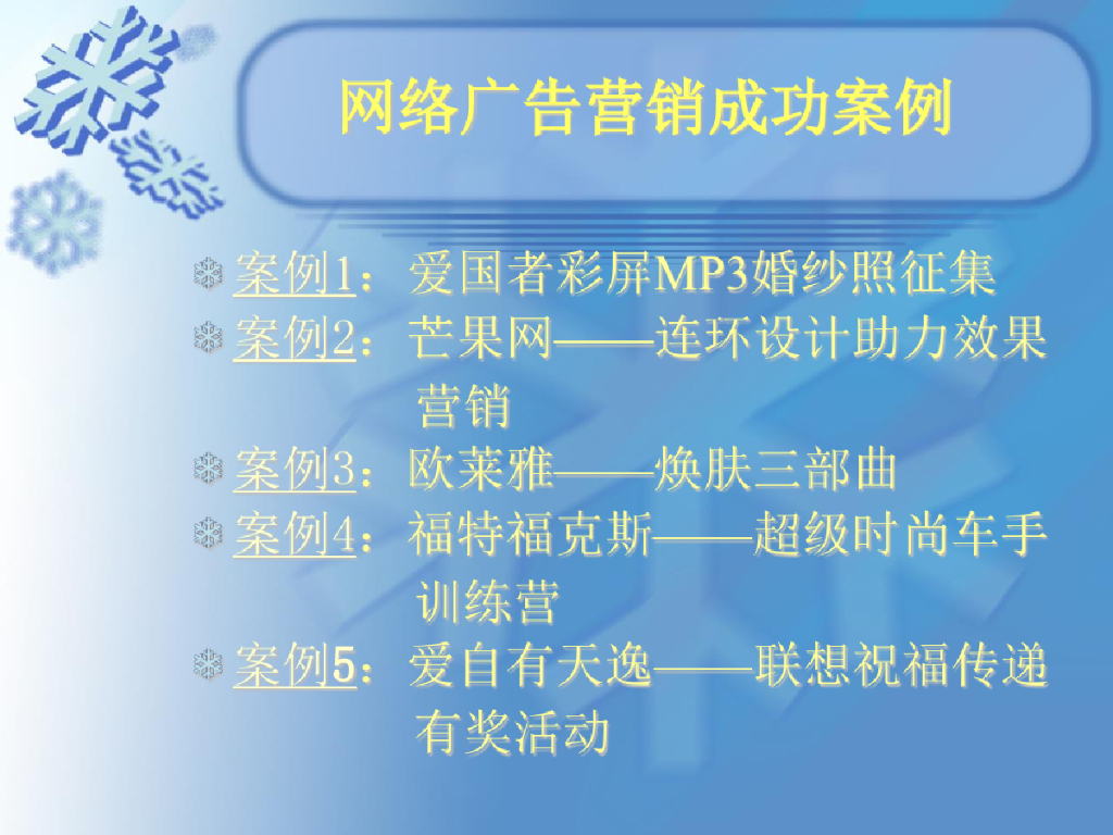 网络广告营销经典案例分享