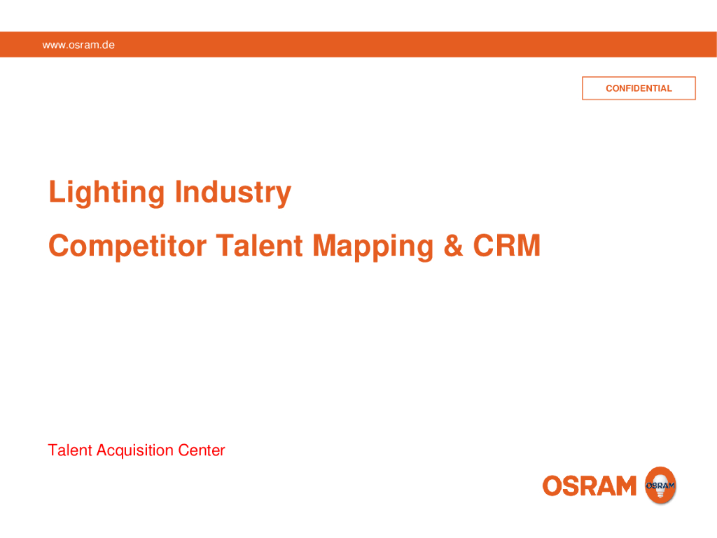 欧司朗：Lighting Industry Competitor Talent Mapping&CRM