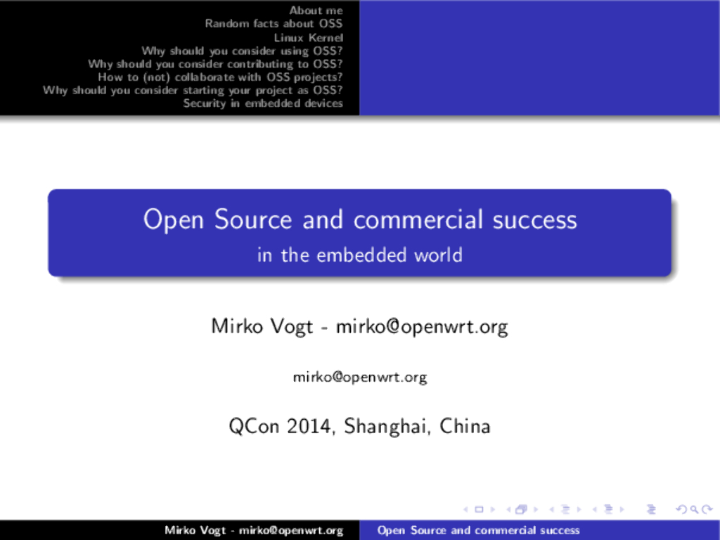 OpenWRT：Open Source and commercial success in the embedded world
