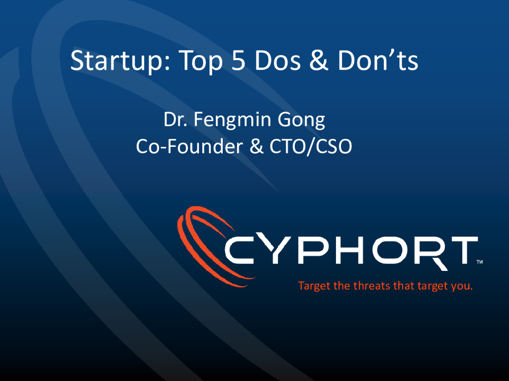 Cyphort：安全创业成功经验分享（英文版）