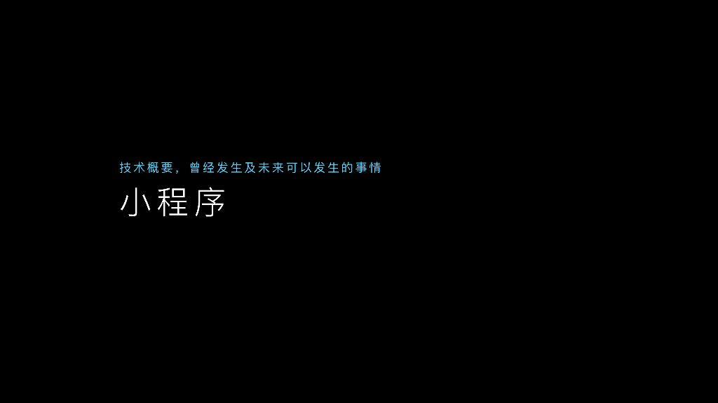 小程序技术概要，曾经发⽣及未来可以发⽣的事情