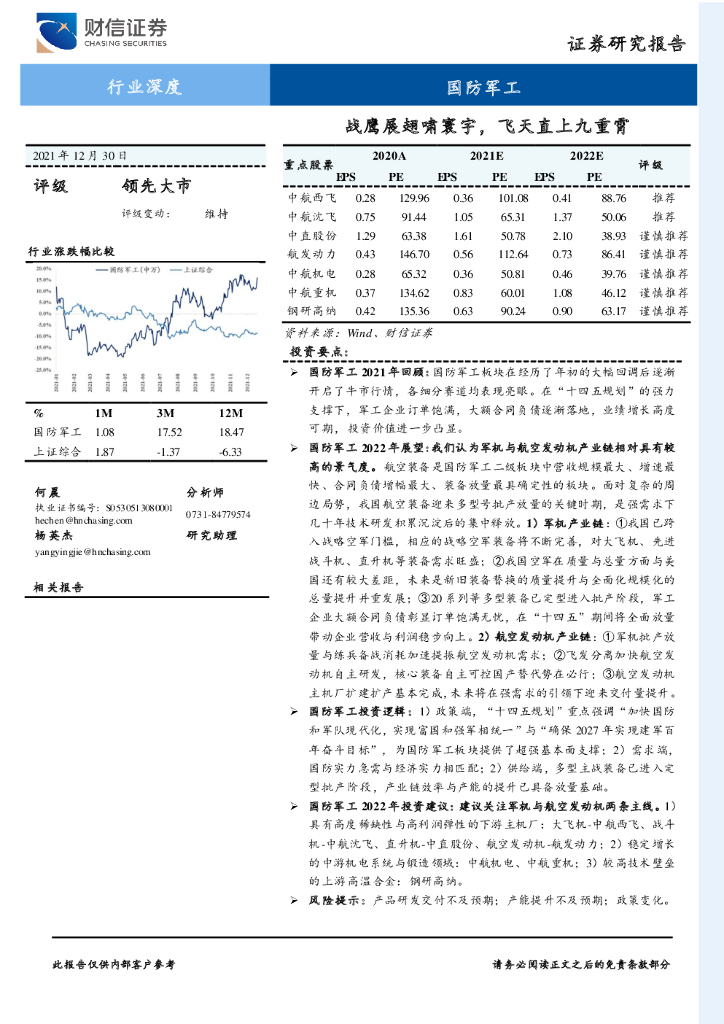 财信证券：国防<em>军工</em>行业深度：战鹰展翅啸寰宇，飞天直上九重霄 海报