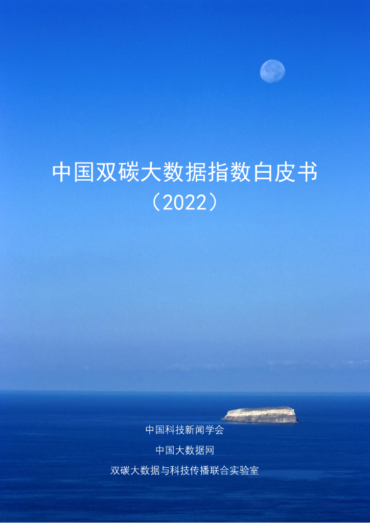 中国大数据网：中国双碳大数据指数白皮书（2022）海报