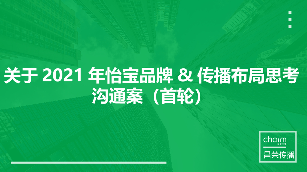 2021怡宝品牌+媒介布局思考方案