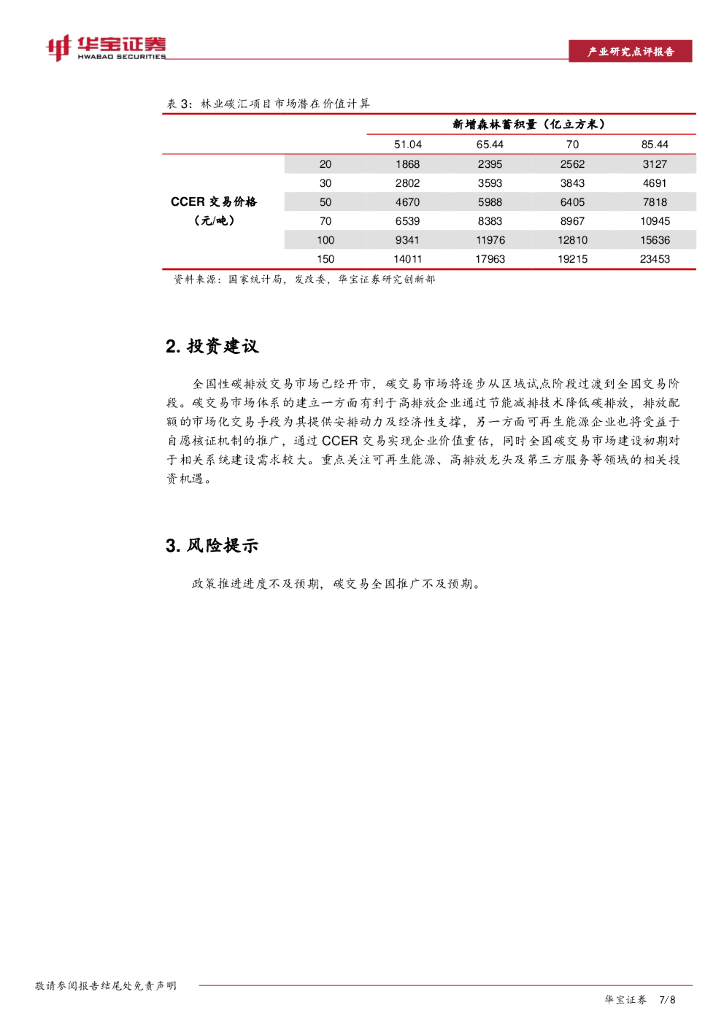 华宝证券：碳中和系列报告：十四五林草发展规划出台，林业碳汇公司持续受益_第7页