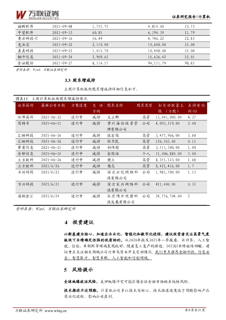万联证券：计算机行业周观点：世界人工智能大会即将召开，关注技术赋能产业的应用落地_第9页