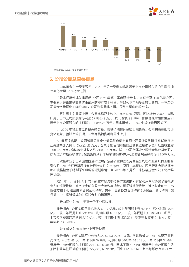 天风证券：有色金属行业研究周报：碳中和带来铝产业链进阶，铜价仍在上行通道_第10页