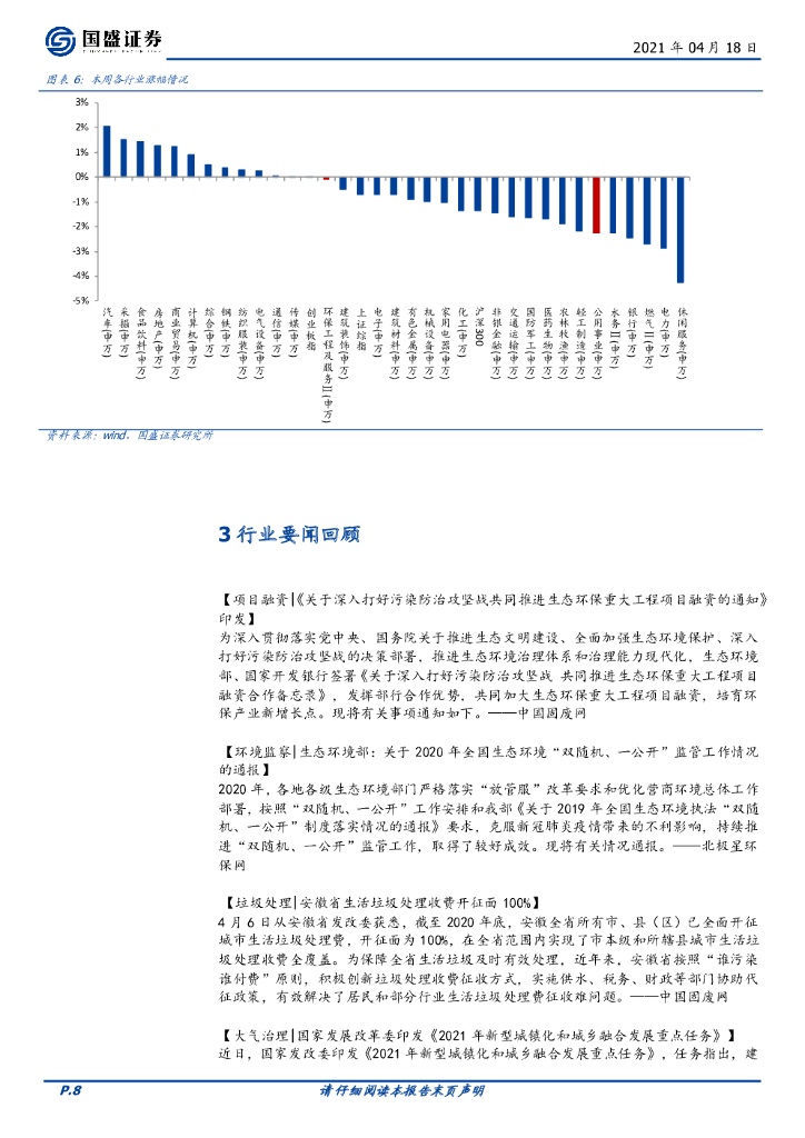 国盛证券：环保工程及服务行业周报：碳中和持续推进，CCER值得期待_第8页