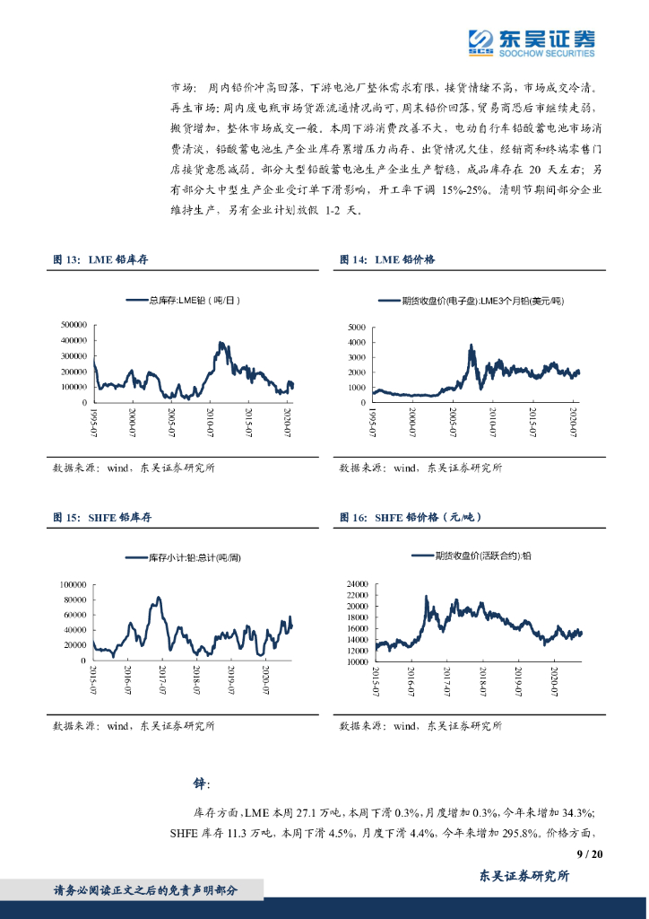 东吴证券：有色金属行业跟踪周报：铝价重拾涨势，碳中和继续首推基本金属_第9页