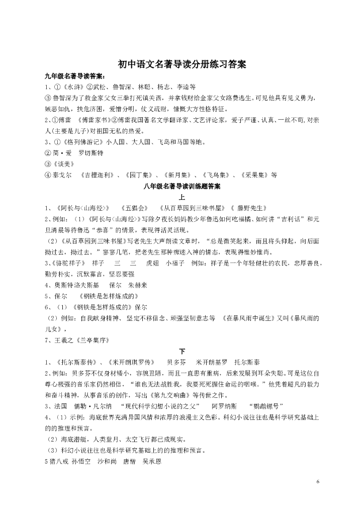 初中名著导读练习及答案_第6页