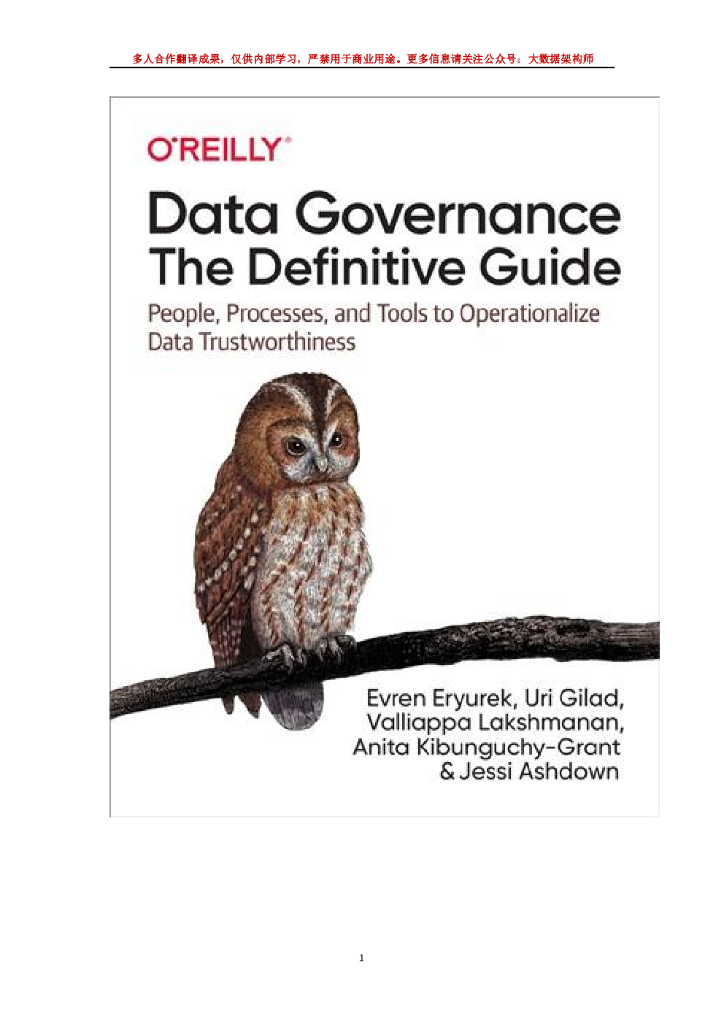 OReilly：Data Governance The Definitive Guide数据治理权威指南（英文版）