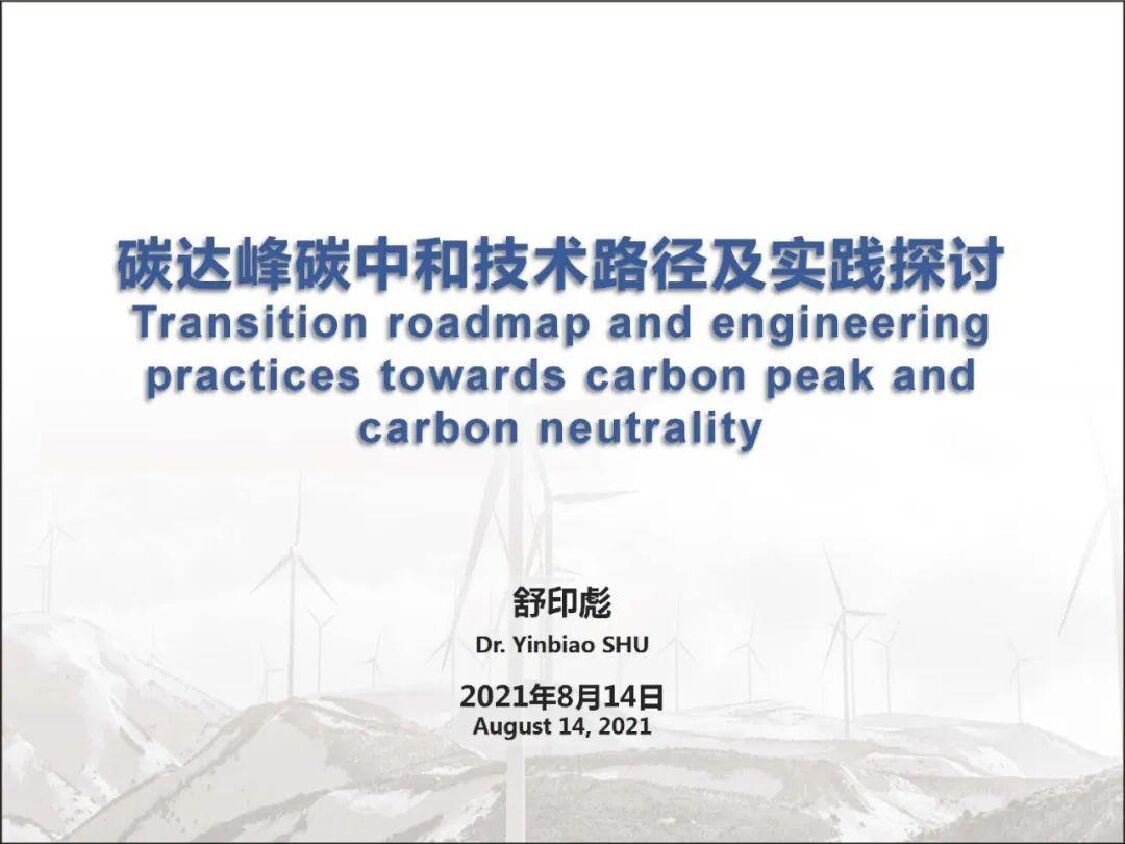 舒印彪：碳达峰<em>碳中和</em>技术路径及实践探讨 海报