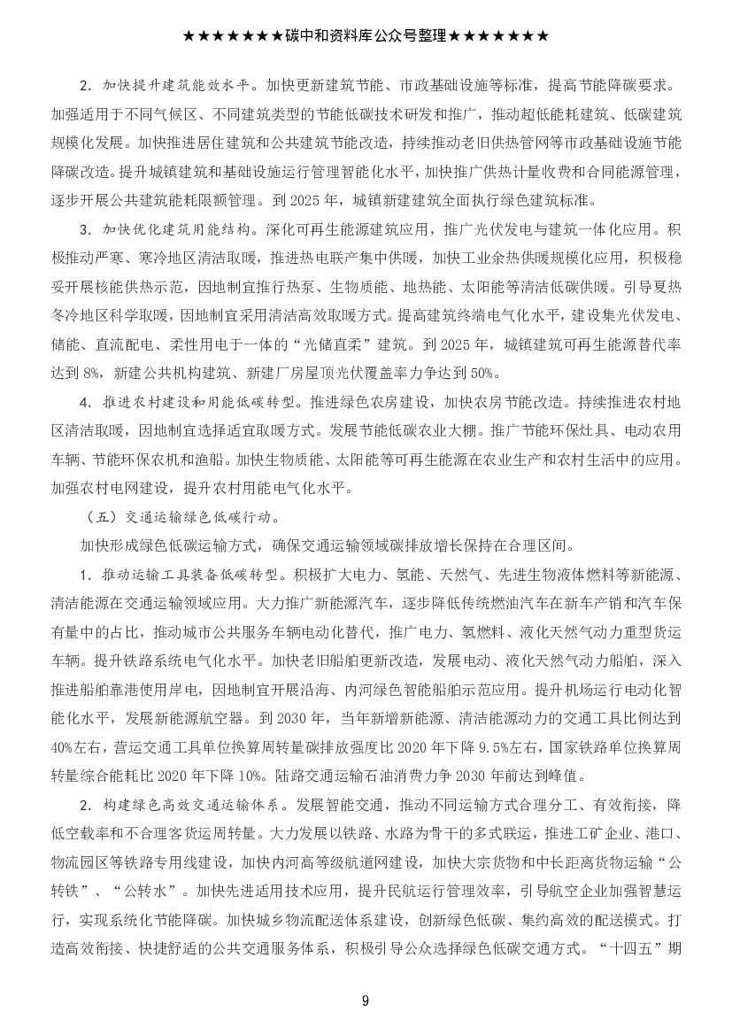 2021碳达峰碳中和行动方案汇编_第10页